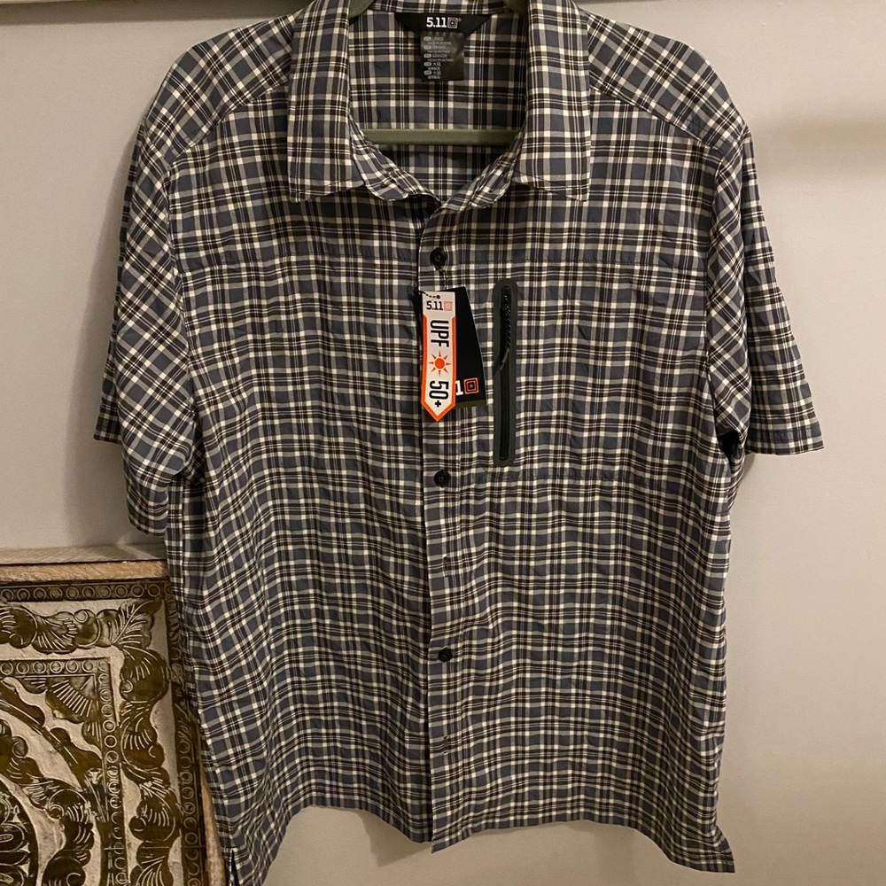 5.11 Tactical Men's Marksman Utility Plaid Short Sleeve Shirt